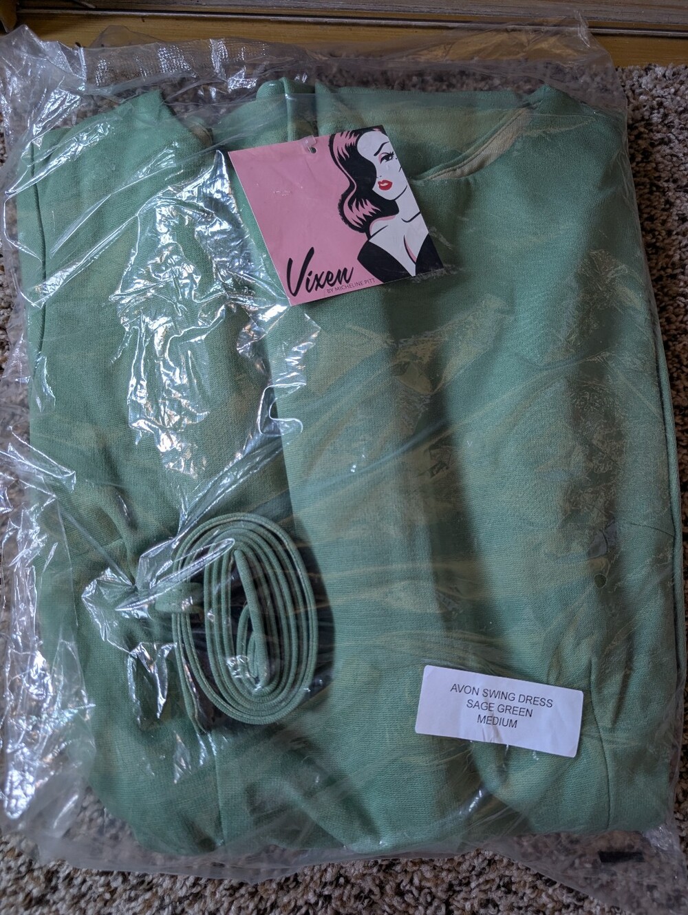 Medium Sage Avon Dress - Picture 2 of 3